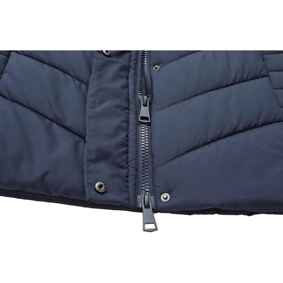 Women's Waterproof Thickened Long Down Puffer Jacket Coat Dark Blue Winter Warm - Picture 6 of 7